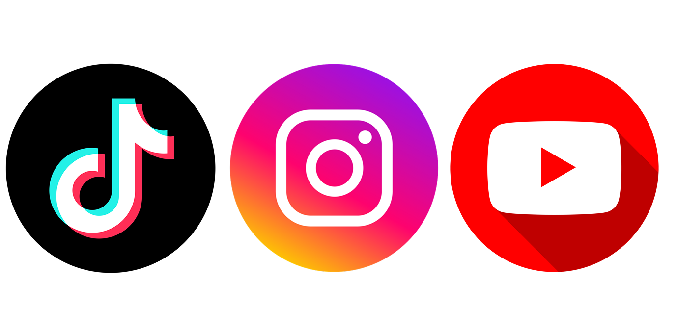 Social media platform icons including TikTok, Instagram, and YouTube for one-click publishing